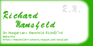 richard mansfeld business card